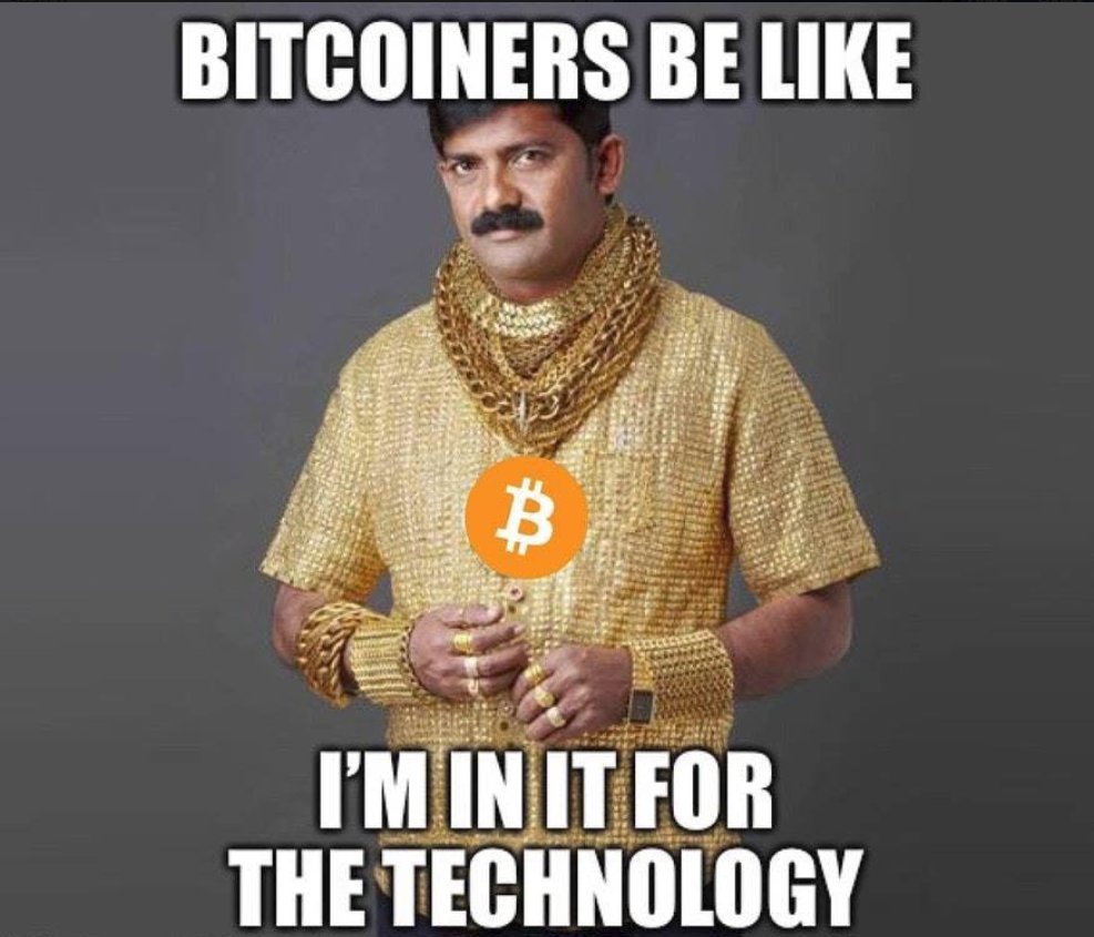 Bitcoiners Be Like I'm In It For The Tech - Crypto Memes