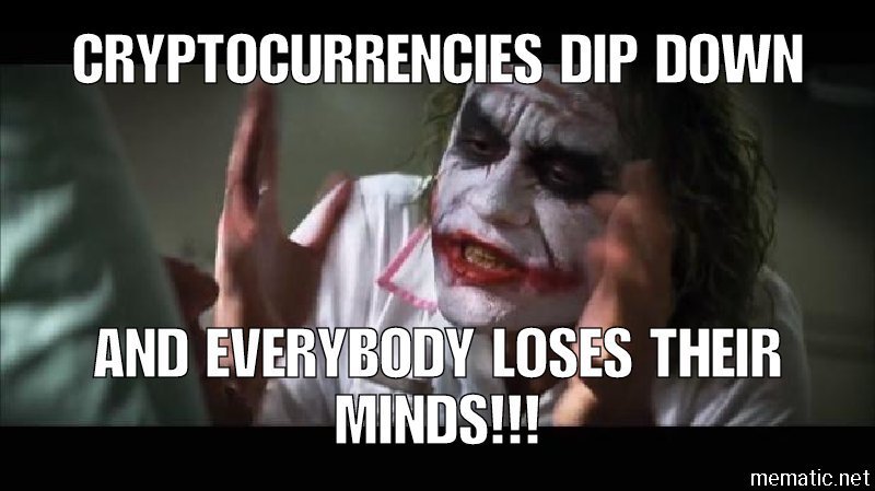 Cryptocurrencies Dip Down And Everybody Loses Their Minds Cryptocurrency Stress