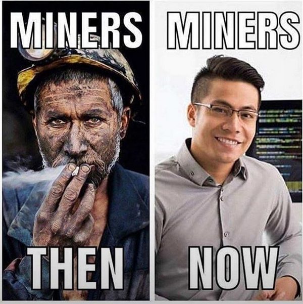 Miners Then vs Miners Now - Crypto Memes